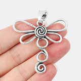 2pcs Tibetan Silver Dragonfly Pendant For Necklace Making 53x50mm