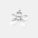 2pcs Tibetan Silver/Verdigris Patina Hammered Large Flower Charms Pendant