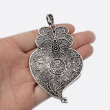 2pcs Tibetan Silver Viana Heart Charms Pendants DIY Jewelry Making