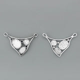2pcs Triangle Shape Pendant 10mm, 10x14mm, 14x19mm, 2mm Trays Blank Bezel