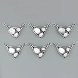 2pcs Triangle Shape Pendant 10mm, 10x14mm, 14x19mm, 2mm Trays Blank Bezel