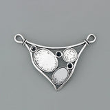 2pcs Triangle Shape Pendant 10mm, 10x14mm, 14x19mm, 2mm Trays Blank Bezel