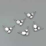 2pcs Triangle Shape Pendant 10mm, 10x14mm, 14x19mm, 2mm Trays Blank Bezel