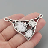 2pcs Triangle Shape Pendant 10mm, 10x14mm, 14x19mm, 2mm Trays Blank Bezel