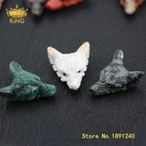 2pcs Handmade Carved Wolf Head Charms Jewelry 30x35mm
