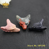 2pcs Handmade Carved Wolf Head Charms Jewelry 30x35mm