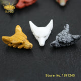2pcs Handmade Carved Wolf Head Charms Jewelry 30x35mm
