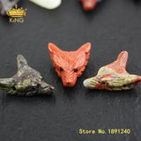 2pcs Handmade Carved Wolf Head Charms Jewelry 30x35mm