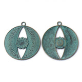 2pcs Antique Greek Bronze Flower Charms Pendant