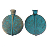 2pcs Antique Greek Bronze Flower Charms Pendant