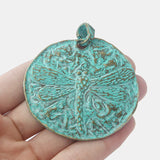 2pcs Dragonfly Charms Pendants Large Round Boho Necklace