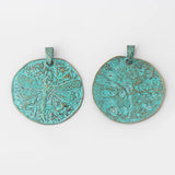 2pcs Dragonfly Charms Pendants Large Round Boho Necklace