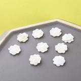 2pcs Girl's Heart Rose Camellia Shell Flower Patch DIY Ear Stud
