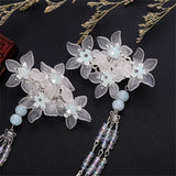 Crystal Flower Tassel Hairpins Children Stage Styling Headdress Chinese Wedding