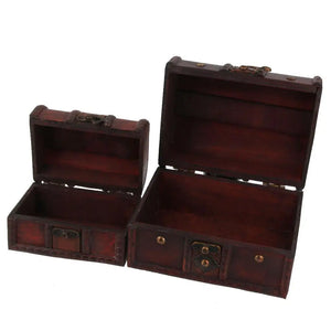 Vintage Jewelry Chest Wooden Box Organizer for Necklaces and Rings
