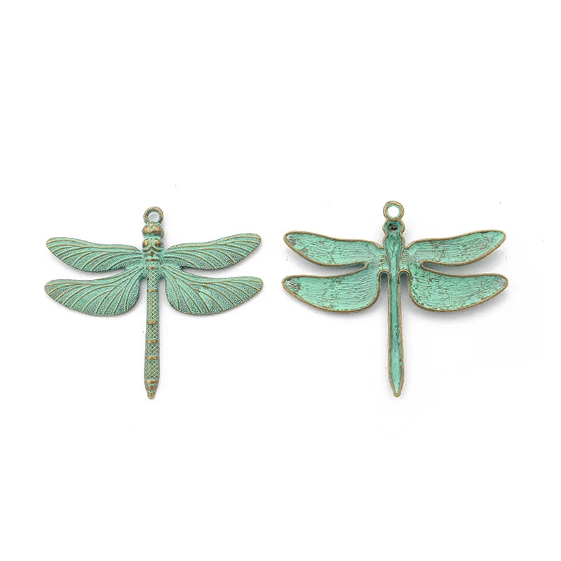 2pcs Vintage Patina Charms Octopus/Spiral/Butterfly/Heart/Dragonfly Pendant
