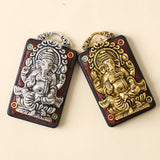 2pcs Vintage Religion Ganesha Charms Antique Metal Copper Buddha Charms Pendants