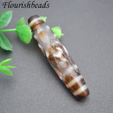 2pcs Tibetan Dzi Beads Carving Guanyin Buddha Amulet Pendant DIY Necklace 60mm