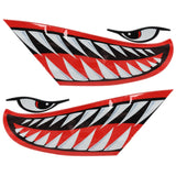 2pcs Teeth Mouth Stickers Waterproof DIY Boat Car Truck Accessories