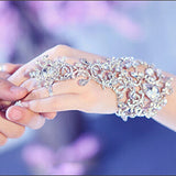 Wedding Bridal Rhinestone Bracelet Women Jewelry Bride Wristband Gloves
