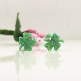 12*13mm Synthetic Opal Green Lucky Clover Flower Beads