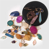 2pcs Colorful Crystal Druzy Stone Pendants DIY Jewelry Making
