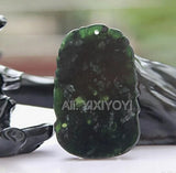 2pcs Natural Green Jade Dragon Pendant + Rope Necklace Gift Jewelry
