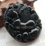 2pcs Natural Green Stone Jade Running Horse Lucky Blessing Pendant Necklace