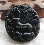 2pcs Natural Green Stone Jade Running Horse Lucky Blessing Pendant Necklace