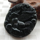 2pcs Natural Green Stone Jade Running Horse Lucky Blessing Pendant Necklace