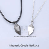 2pcs Magnetic Couple Bracelets Necklaces Heart Pendant Magnet Bracelet Necklace