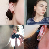 2pcs Wood Flesh Tunnels Pincher Ear Plugs Gauges Earrings