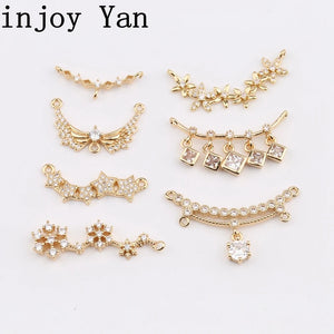 Zircon Copper Edging Charms Necklace - Jewelry Making Accessories