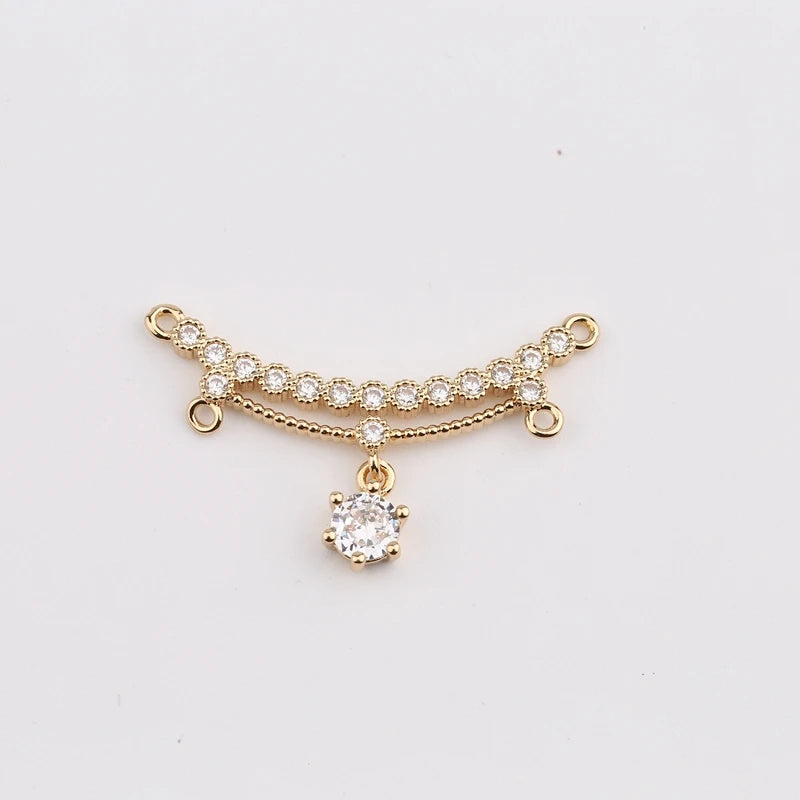 Zircon Copper Edging Charms Necklace - Jewelry Making Accessories