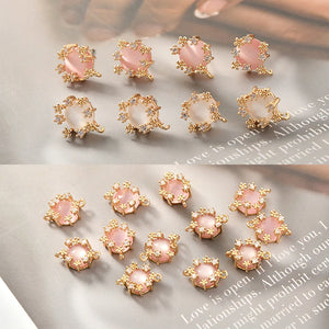 2pcs Zircon Cat's Eye Belt Pendant DIY Earring