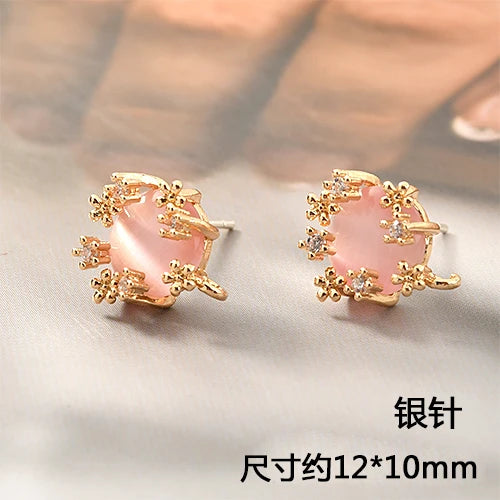 2pcs Zircon Cat's Eye Belt Pendant DIY Earring