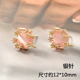 2pcs Zircon Cat's Eye Belt Pendant DIY Earring