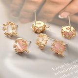 2pcs Zircon Cat's Eye Belt Pendant DIY Earring