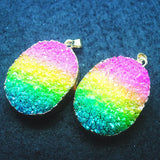 2pcs Colorful Crystal Women Pendants 40x30mm Jewelry Findings