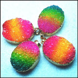2pcs Colorful Crystal Women Pendants 40x30mm Jewelry Findings