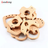 2pcs Elephant Unicorn Car Wooden Beads Chew Toy Baby Teether