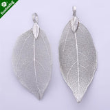 Electroplated Leaf Pendant, Filigree Leaf Charm for Jewelry Making