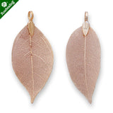 Electroplated Leaf Pendant, Filigree Leaf Charm for Jewelry Making