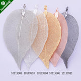 Electroplated Leaf Pendant, Filigree Leaf Charm for Jewelry Making