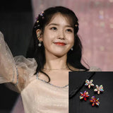 2pcs Hotel Deluna iu Flower Hairclip Retro Stylish Creative Hairpin