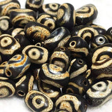 2pcs Cylindrical Agate Beads Tibet Phoenix Eye Totem DZI Beads