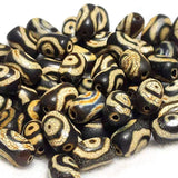 2pcs Cylindrical Agate Beads Tibet Phoenix Eye Totem DZI Beads