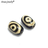 2pcs Cylindrical Agate Beads Tibet Phoenix Eye Totem DZI Beads