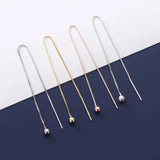 2pcs 925 Sterling Silver Women Earring Chains 90mm S925 Ear Wire DIY