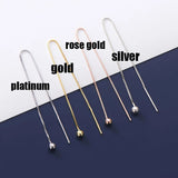 2pcs 925 Sterling Silver Women Earring Chains 90mm S925 Ear Wire DIY